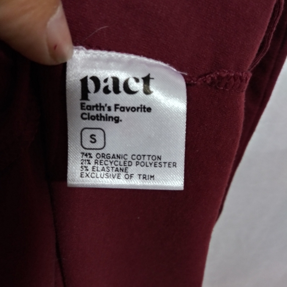 Pact Burgundy Organic Cotton Twist Knot Cut Out Luxe Jersey Ethical Maxi Dress S - Picture 7 of 8